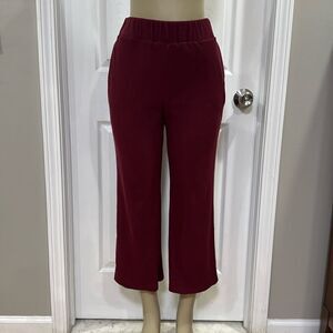 MICHAEL KORS RIBBED PANTS. BURGUNDY.